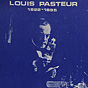 Blue-and-white graphic of Pastuer in a laboratory on the cover of a booklet
